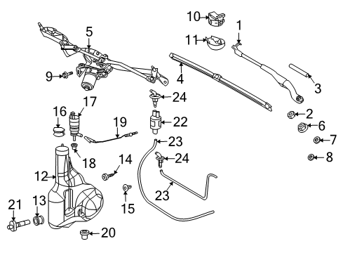 2007 Dodge Sprinter 3500 Wiper & Washer Components Cap-Washer Reservoir Diagram for 68017446AA