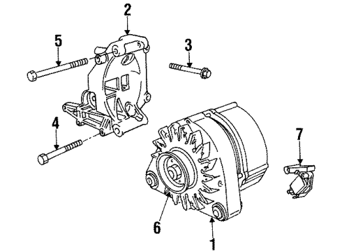 1995 BMW 318ti Alternator Supporting Bracket Diagram for 12311739514