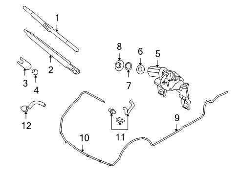 2008 Hyundai Veracruz Wiper & Washer Components Rear Washer Nozzle Assembly Diagram for 98930-3J000