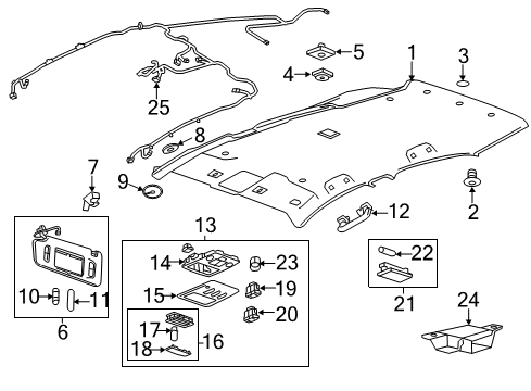 2020 Chevrolet Trax Interior Trim - Roof Trim Plate Diagram for 42424656