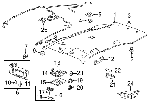 2020 Chevrolet Trax Interior Trim - Roof Map Lamp Diagram for 42424661