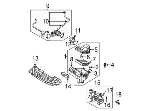 2022 Hyundai Elantra Air Intake Hose Assembly-Breather Diagram for 26710-2J040