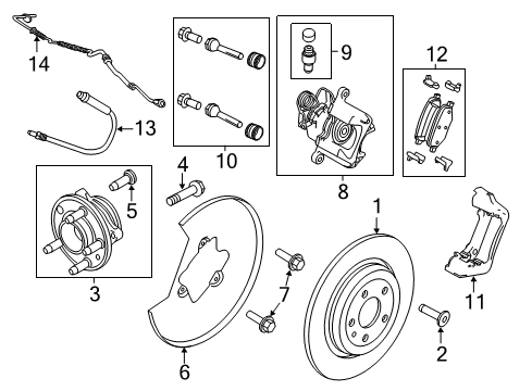 2016 Ford Police Interceptor Utility Rear Brakes Rear Cable Diagram for CB5Z-2A635-B