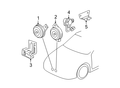 2004 Acura MDX Horn Horn Assembly, Low Diagram for 38100-S3V-305