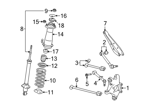 2010 Lexus IS350 Rear Suspension, Lower Control Arm, Upper Control Arm, Ride Control, Stabilizer Bar, Suspension Components ABSORBER Assembly,Shock Diagram for 48530-80535