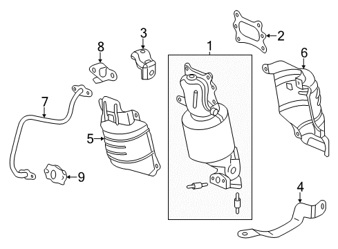 2017 Acura RLX EGR System Cover B, Front Primary Converter Diagram for 18121-5G0-A00