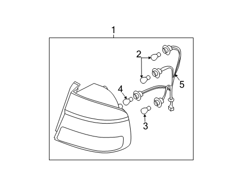 2005 Chevrolet Aveo Bulbs Tail Lamp Assembly Diagram for 42395698