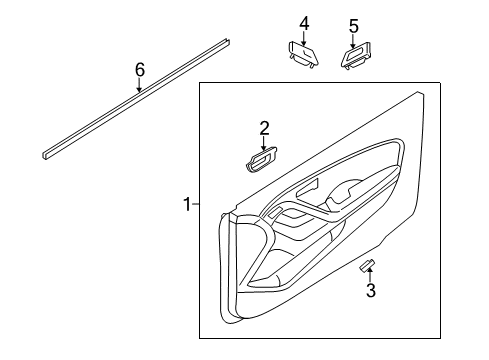 2013 Hyundai Elantra Coupe Interior Trim - Front Door Weatherstrip-Front Door Belt Inside RH Diagram for 82241-3X200