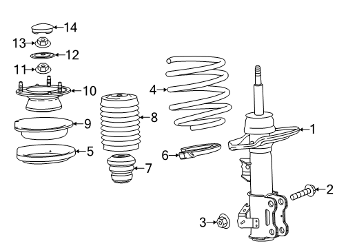 2016 Cadillac CTS Struts & Components - Front Spring Diagram for 22943021