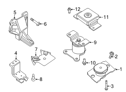 2016 Nissan NV1500 Engine & Trans Mounting Bolt Diagram for 11298-2J206