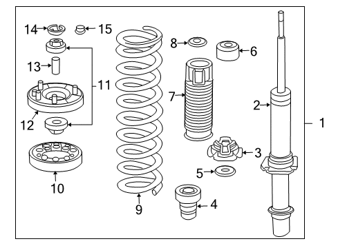 2010 Honda Accord Struts & Components - Front Damper Assembly, Rear Front Diagram for 51610-TA5-A32