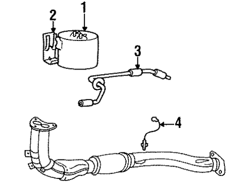 1998 Hyundai Accent Emission Components Bracket-Canister Mounting Diagram for 31450-22800