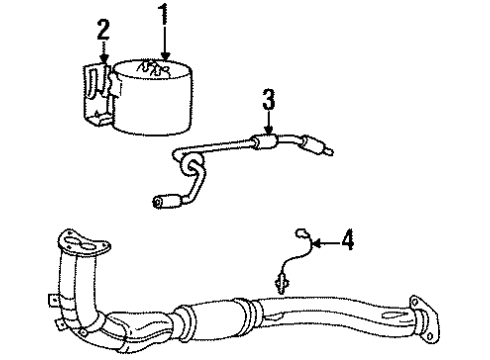 1998 Hyundai Accent Emission Components Sensor Assembly-Oxygen Diagram for 39210-22026