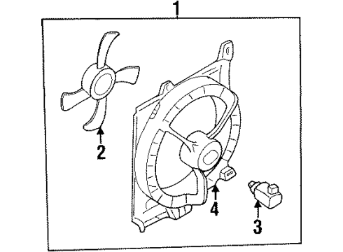 1998 Nissan Sentra Cooling System, Radiator, Water Pump, Cooling Fan SHROUD Assembly Diagram for 21483-4B100