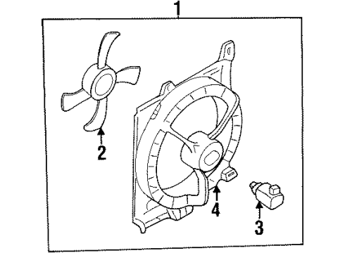 1998 Nissan Sentra Cooling System, Radiator, Water Pump, Cooling Fan Motor & Fan Assy-With Shroud Diagram for 21481-8B710