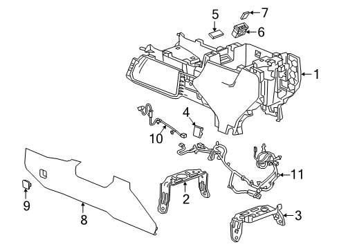 2019 Chevrolet Silverado 1500 Center Console Console Assembly Diagram for 84945067