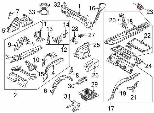 2011 BMW 1 Series M Rear Body Support For Frame Side Member, Left Diagram for 41117185249