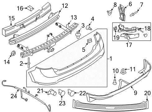 2014 Ford Edge Parking Aid Pad Diagram for BT4Z-17B807-A