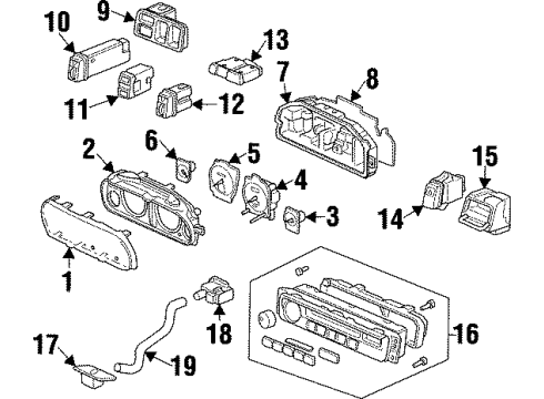 1996 Acura TL Cruise Control System Actuator Assembly Diagram for 36520-P5G-003