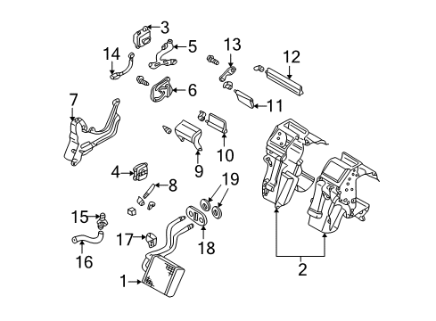 2006 Infiniti Q45 Heater Core & Control Valve Harness Assembly Diagram for 27580-AR204