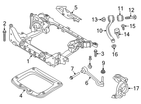 2015 BMW X1 Front Suspension Components, Lower Control Arm, Ride Control, Stabilizer Bar Hexagon Screw With Flange Diagram for 31106767497