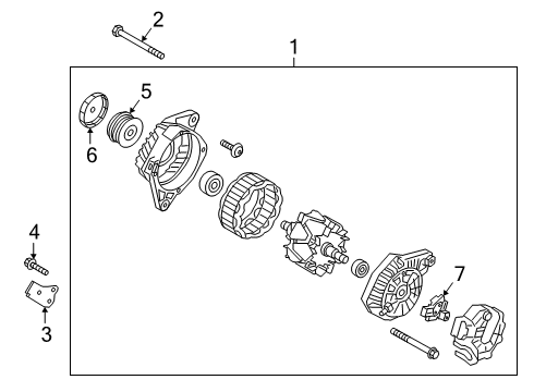 2019 Hyundai Veloster Alternator Alternator Assembly Diagram for 37300-2E350