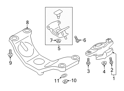 2016 Scion FR-S Engine & Trans Mounting Front Mount Screw Diagram for SU003-02834