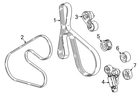 2016 GMC Sierra 1500 Belts & Pulleys Serpentine Tensioner Diagram for 12678001