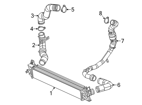 2015 Ram ProMaster 1500 Intercooler Hose-Charge Air Cooler Diagram for 52014866AB