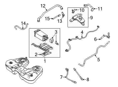 2016 Ford Flex Emission Components Hose Diagram for GB5Z-6758-C