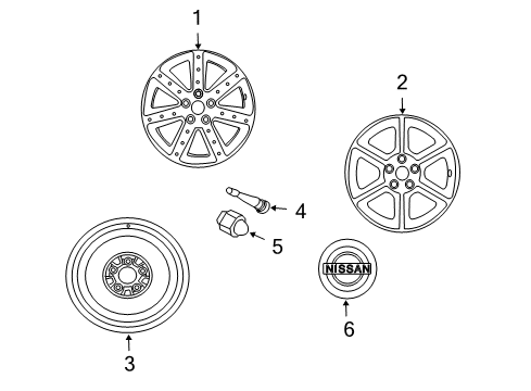 2006 Nissan 350Z Wheels, Covers & Trim Spare Tire Wheel Assembly Diagram for 40300-CF47B