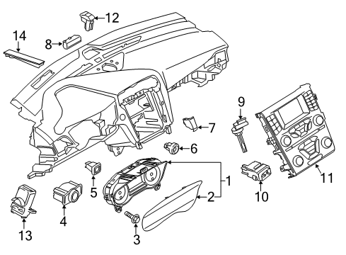 2019 Ford Fusion Ignition Lock Cluster Assembly Diagram for KS7Z-10849-HC