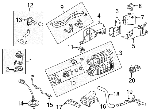 2013 Honda CR-Z Emission Components Valve Assembly, Purge Control Solenoid Diagram for 36162-RBJ-005