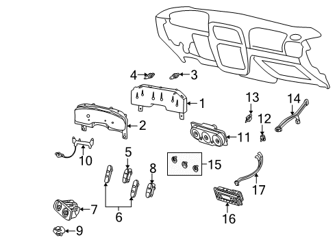 2005 Mercury Mountaineer Cluster & Switches Instrument Cluster Diagram for 5L2Z-10849-EA