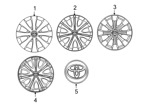 2011 Toyota Corolla Wheel Covers & Trim Wheel Cover Diagram for 42621-02140