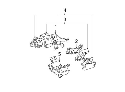 2005 Toyota Tundra Engine & Trans Mounting Mount Bracket Diagram for 12311-31031