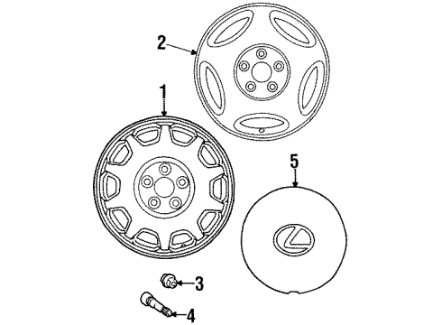 1999 Lexus LS400 Wheels Wheel, Disc Diagram for 42611-50170