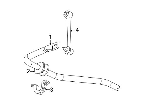 2009 GMC Yukon XL 2500 Stabilizer Bar & Components - Rear Bolt, Front Stabilizer Shaft Insulator Cla Diagram for 11518294