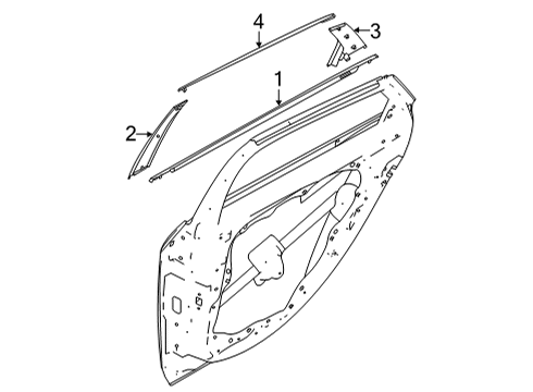 2021 Hyundai Elantra Exterior Trim - Rear Door GARNISH Assembly-RR Dr RR Frame, RH Diagram for 83280-AA010