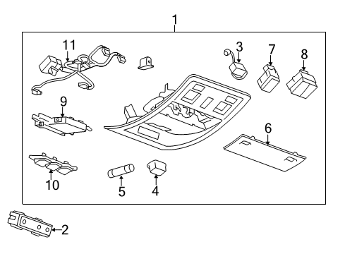 2010 Chevrolet Silverado 2500 HD Overhead Console Window Switch Diagram for 25795285