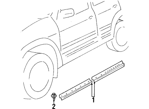 2002 Kia Sportage Exterior Trim - Pillars, Rocker & Floor GARNISH Assembly-Front , LH Diagram for 0K02950830E8Y