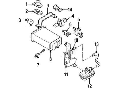 2001 Isuzu VehiCROSS Emission Components Sensor Assembly Map Diagram for 8-12614-970-0