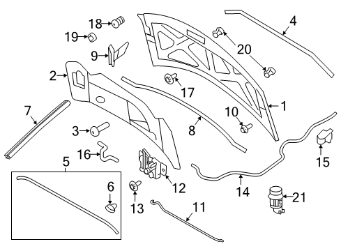 2013 Ford Edge Anti-Theft Components Latch Diagram for 6E5Z-16700-AA