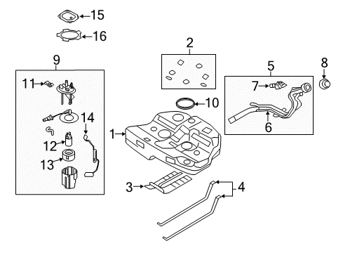 2012 Hyundai Sonata Filters Band Assembly-Fuel Tank Diagram for 31210-3Q000