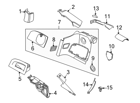 2008 BMW Z4 Interior Trim - Quarter Panels Insert Left Diagram for 51437031365