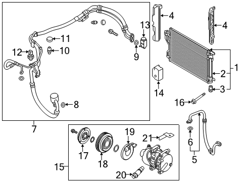 2015 Hyundai Tucson Air Conditioner Guard-Air Radiator, Upper Diagram for 29135-2S200