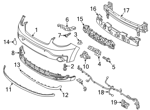 2019 Kia Soul EV Front Bumper Bracket-Front Bumper Upper Diagram for 86552E4000