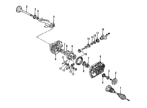 2003 Hummer H2 Front Axle, Axle Shafts & Joints, Differential, Drive Axles, Propeller Shaft Front Differential Carrier Assembly Diagram for 19121766