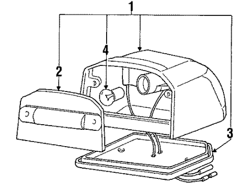 1988 Mitsubishi Precis Bulbs Lamp Assembly-License Plate, LH Diagram for 92508-21050
