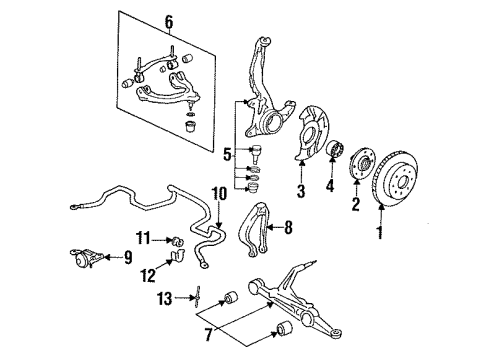 1995 Honda Civic Front Brakes Circlip, Special (Inner) (73MM) Diagram for 90681-SR3-A10